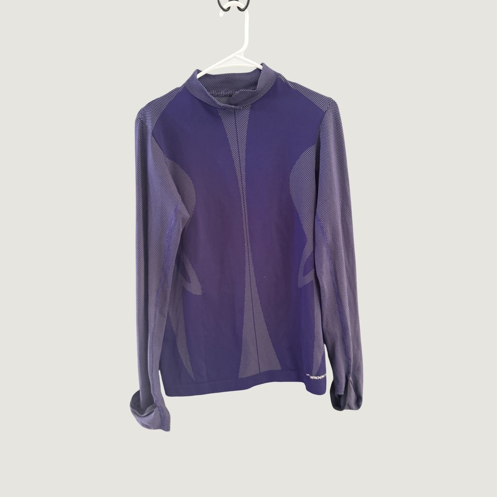 Brooks Equilibrium Technology Purple Mock Neck Long Sleeve Running Top Womens L